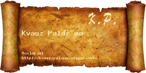 Kvasz Palóma névjegykártya